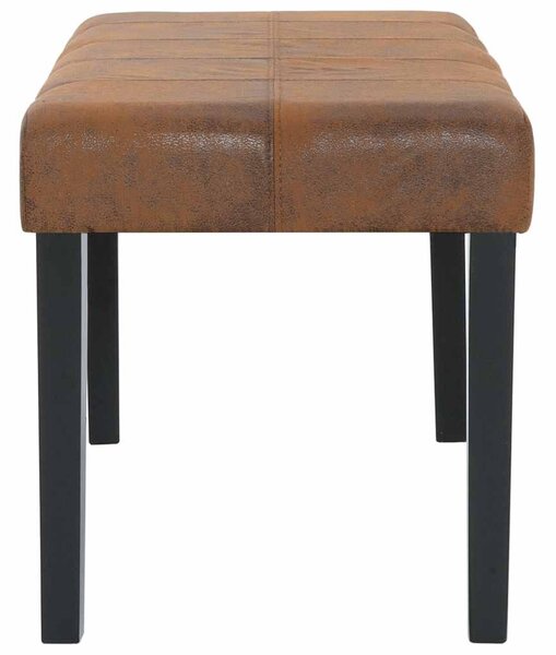 Lavice 106 cm hnědá umělá semišová kůže 281311