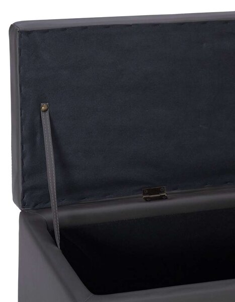 Lavice s úložným prostorem 116 cm šedá umělá kůže 281312