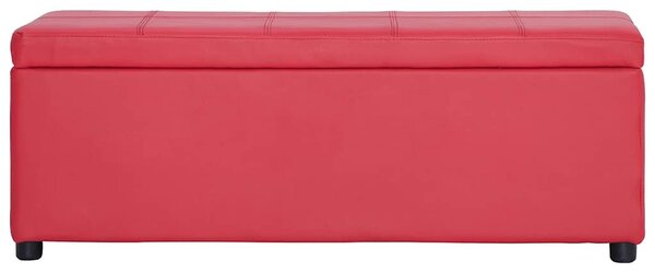 Lavice s úložným prostorem 116 cm červená umělá kůže 281314