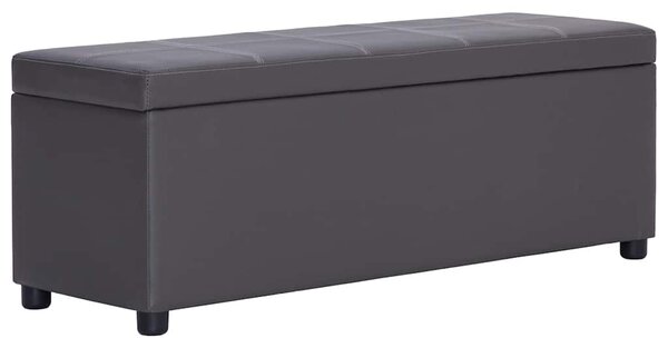Lavice s úložným prostorem 116 cm šedá umělá kůže 281312