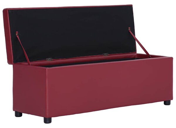 Lavice s úložným prostorem 116 cm vínová umělá kůže 281313