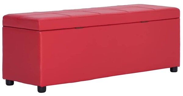 Lavice s úložným prostorem 116 cm červená umělá kůže 281314