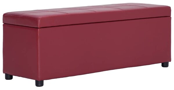 Lavice s úložným prostorem 116 cm vínová umělá kůže 281313