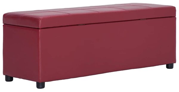 Lavice s úložným prostorem 116 cm vínová umělá kůže 281313