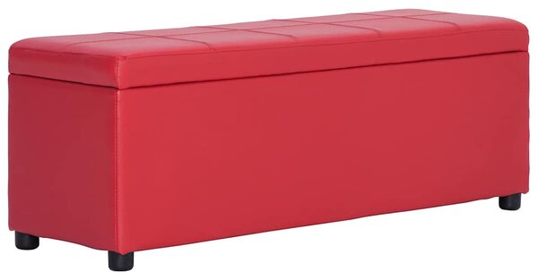 Lavice s úložným prostorem 116 cm červená umělá kůže 281314