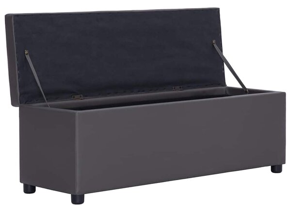 Lavice s úložným prostorem 116 cm šedá umělá kůže 281312