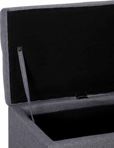 Lavice s úložným prostorem 116 cm světle šedá polyester 281317