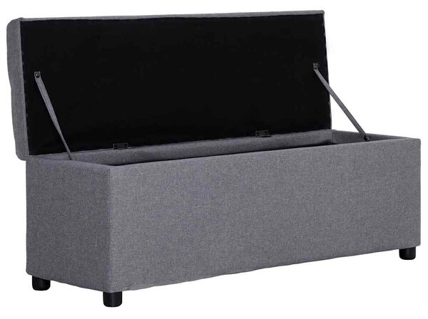 Lavice s úložným prostorem 116 cm světle šedá polyester 281317