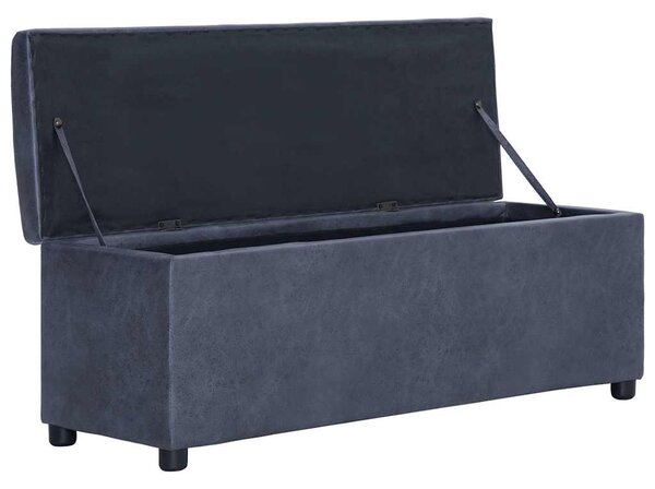 Lavice s úložným prostorem 116 cm šedá umělá broušená kůže 281316