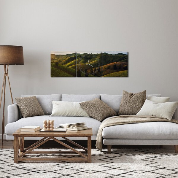 Obraz - Výhled na thajské kopečky (s hodinami) (90x30 cm)