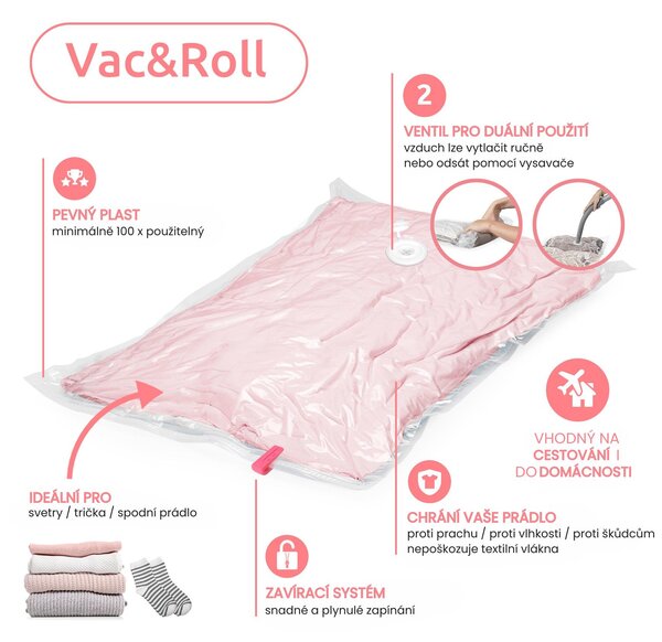 Compactor cestovní set s elektrickou vakuovací pumpou + 6 ks vakuových pytlů Vac&Roll S