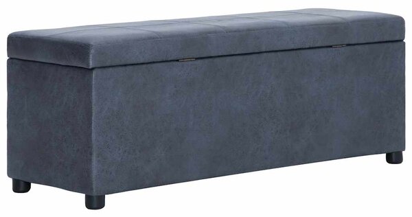 Lavice s úložným prostorem 116 cm šedá umělá broušená kůže 281316