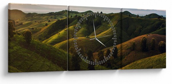Obraz - Výhled na thajské kopečky (s hodinami) (90x30 cm)