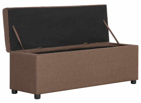 Lavice s úložným prostorem 116 cm hnědá polyester 281320