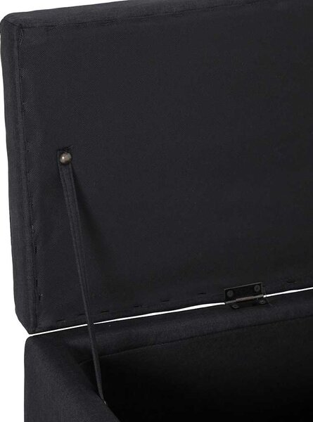 Lavice s úložným prostorem 116 cm černá polyester 281323