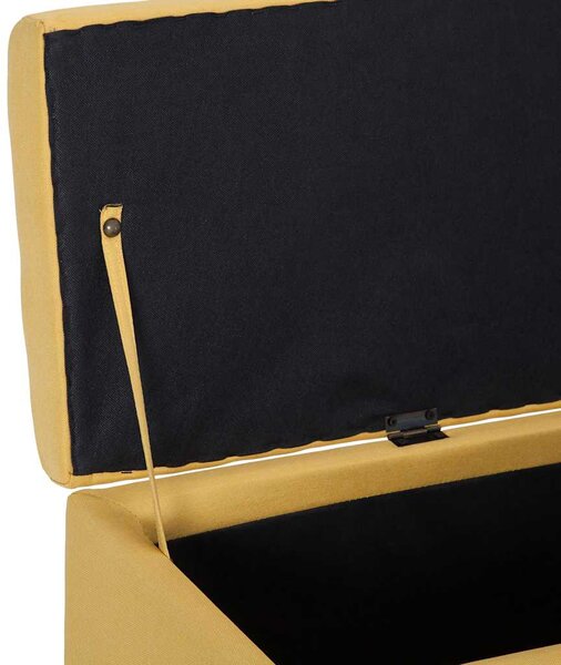 Lavice s úložným prostorem 116 cm žlutá polyester 281324