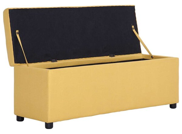 Lavice s úložným prostorem 116 cm žlutá polyester 281324