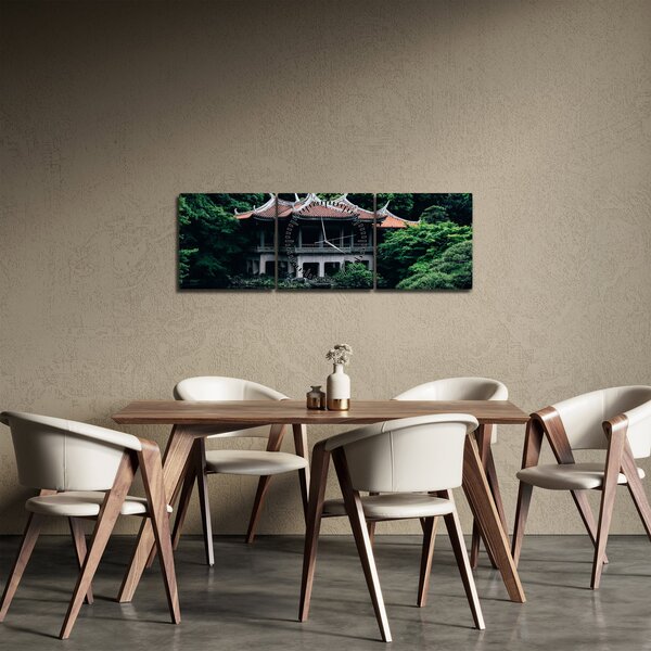 Obraz z japonské národní zahrady (s hodinami) (90x30 cm)