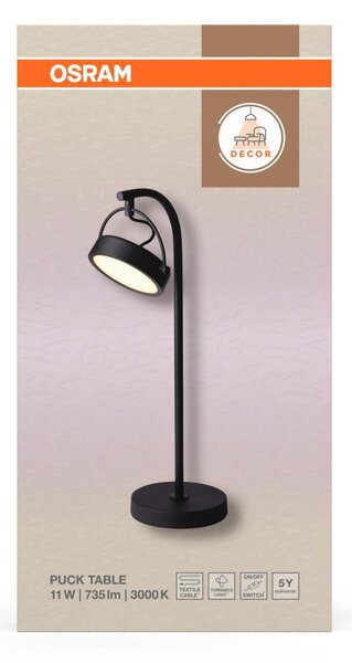 LEDVANCE stolní svítidlo Decor Puck Table 11 W 3000 K černé
