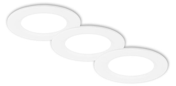 BRI 7992036 3ks sada LED vestavné bodové svítidlo – pr.90mm, ploché, 3W, 230V, neutrální bílá, bílé - BRILONER