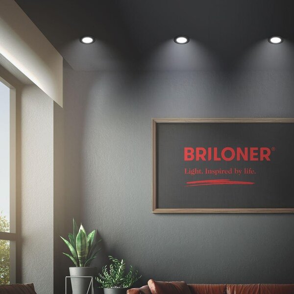 BRI 7992035 Jeft vestavná svítidla 76mm 3ks sada - 230V, 3W, 330lm, LED, neutrální bílá, černá - BRILONER