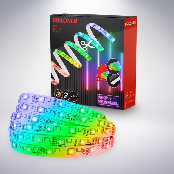 BRI 8023252 Prodlužovací sada RGBW pro nástěnný panel – 260cm RGB LED pásek - BRILONER
