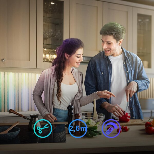 BRI 8022252 Startovací sada RGB LED pásek pro nástěnné panely – 260cm, dálkový ovladač, vč. rozbočovače - BRILONER