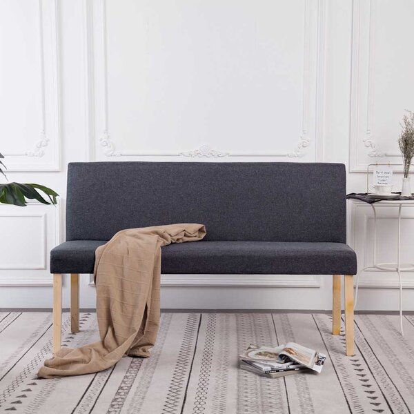 Lavice 139,5 cm tmavě šedá polyester 281334