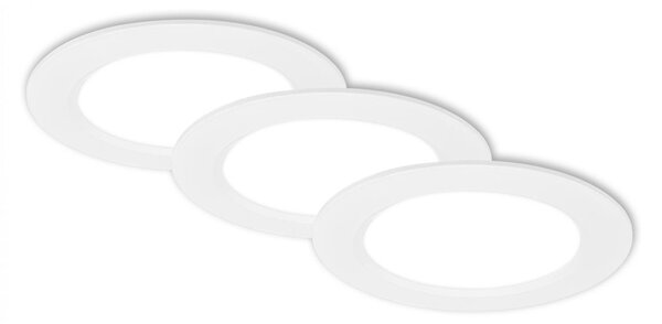 BRI 7993036 3ks sada LED vestavné bodové svítidlo – pr.120mm, ploché, 6W, 230V, neutrální bílá, bílé - BRILONER