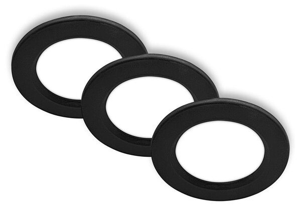 BRI 7992035 Jeft vestavná svítidla 76mm 3ks sada - 230V, 3W, 330lm, LED, neutrální bílá, černá - BRILONER