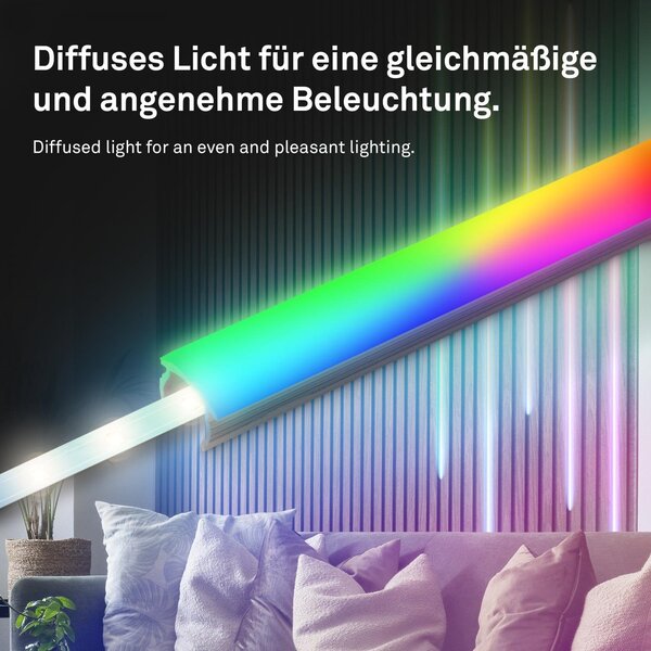 BRI 8022252 Startovací sada RGB LED pásek pro nástěnné panely – 260cm, dálkový ovladač, vč. rozbočovače - BRILONER