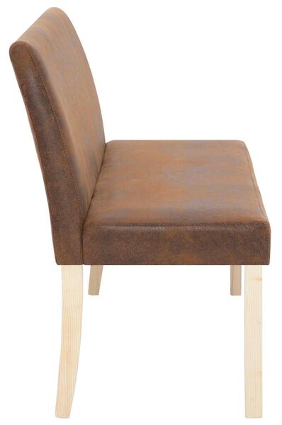 Lavice 139,5 cm hnědá umělá semišová kůže 281333