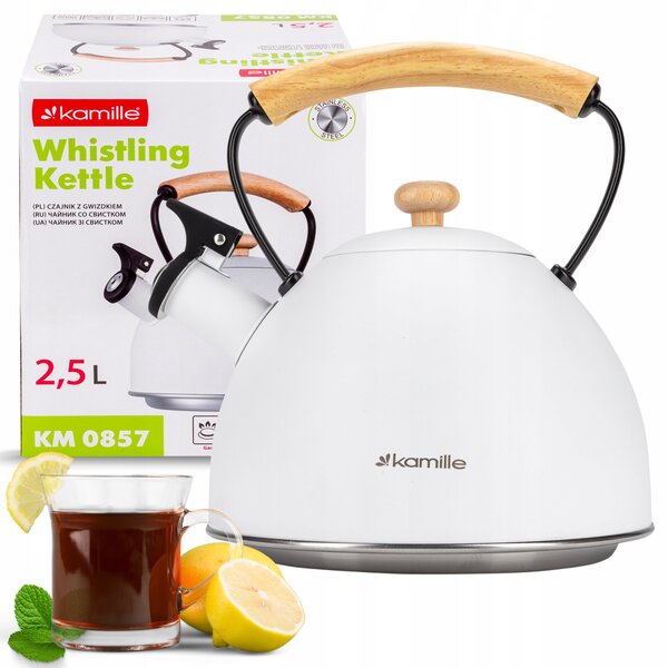 Tradiční ocelová Konvice Kamille 2,5 l bílá