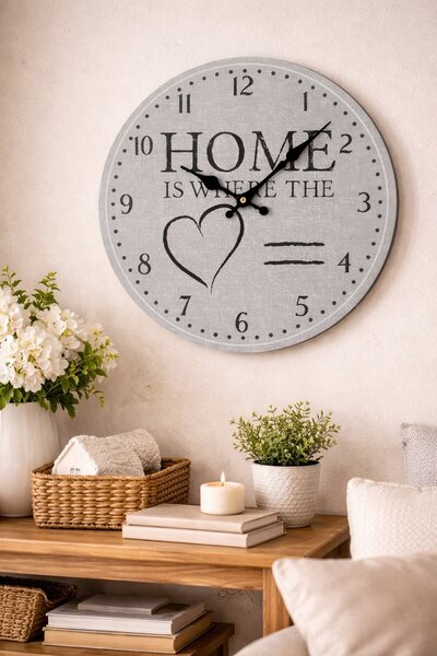 Nástěnné hodiny Home šedé Ø 34 cm 2000050