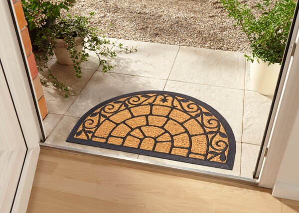 Hanse Home, Rohožka Mix Mats Cocos 105559 - na ven i na doma, 45x75 půlkruh, hnědá, chodba / předsíň