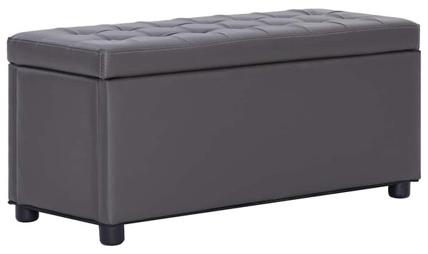 Taburet s úložným prostorem 87,5 cm šedý umělá kůže 281373
