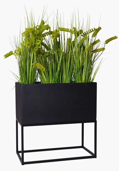 Květináč na stojanu MAXI UP, sklolaminát, šířka 80 cm, antracit/černá