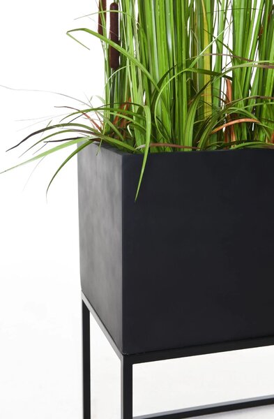 Květináč na stojanu MAXI UP, sklolaminát, šířka 80 cm, antracit/černá