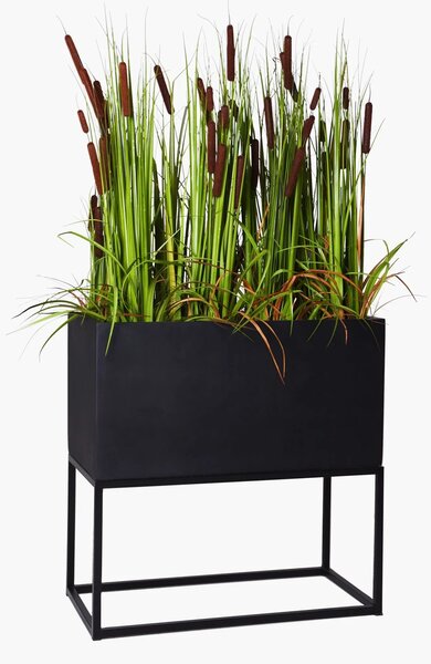 Květináč na stojanu MAXI UP, sklolaminát, šířka 80 cm, antracit/černá