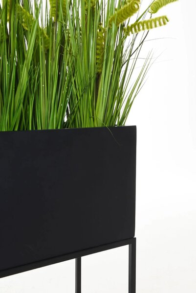 Květináč na stojanu MAXI UP, sklolaminát, šířka 80 cm, antracit/černá