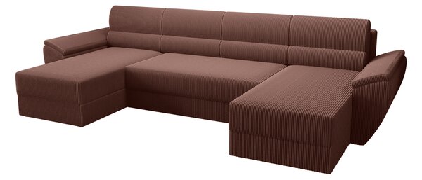 Rozkládací sedací souprava do U TAVERO 321x140 cm, tmavě růžová