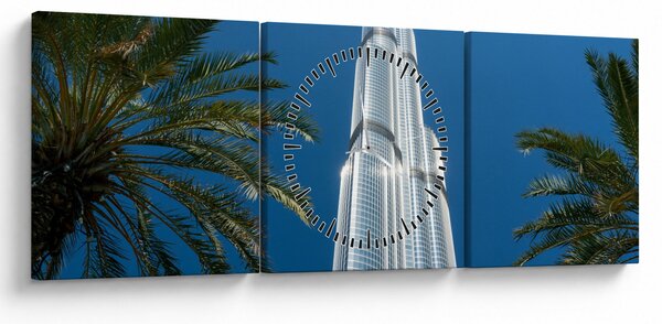 Obraz - Burj Khalifa (s hodinami) (90x30 cm)