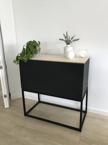 Květináč na stojanu MAXI UP, sklolaminát, šířka 80 cm, antracit/černá