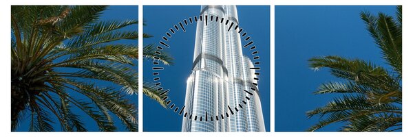 Obraz - Burj Khalifa (s hodinami) (90x30 cm)