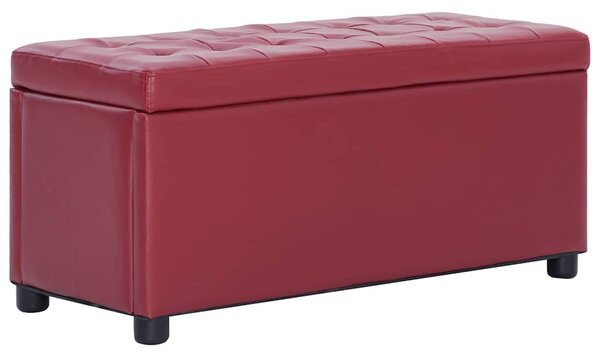 Taburet s úložným prostorem 87,5 cm vínový umělá kůže 281374
