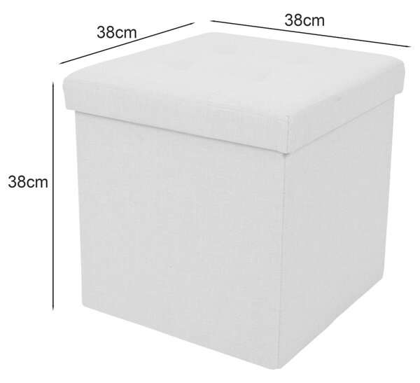 SEDACÍ BOX, textil, kompozitní dřevo, 38/38/38 cm Carryhome - Taburety