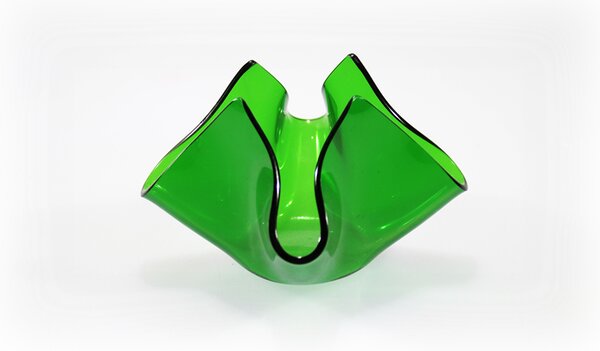 BDK-GLASS Skleněný svícen KVĚT - zelené sklo