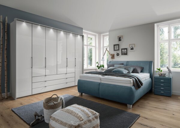 ČALOUNĚNÁ POSTEL, 180/200 cm, modrošedá Beldomo - Sleep - Postele s úložným prostorem