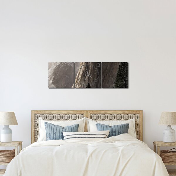 Obraz z údolí Yosemite národní parku, USA (s hodinami) (90x30 cm)