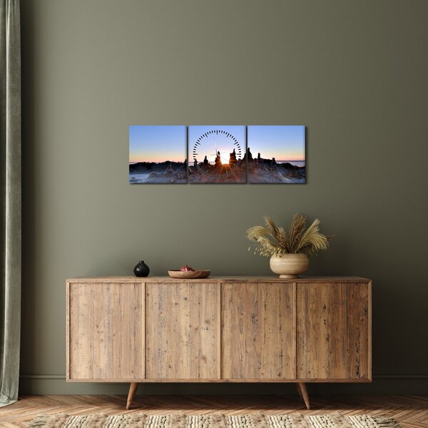 Obraz písečné scénerie (s hodinami) (90x30 cm)